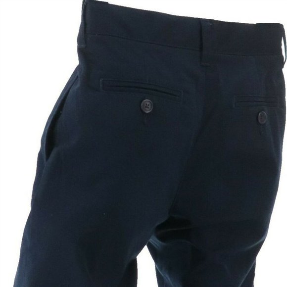 NWT LANDS' END BOYS PLEATED FRONT CHINO SHORTS BLACK 12 - Picture 2 of 6